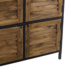 Antic Line Creations Meuble métal 6 casiers - Porte en manguier pas cher