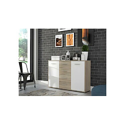 Avis Vente-unique Buffet bas Pilvi - Blanc et chêne