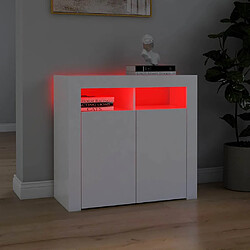 Avis vidaXL Buffet LED Blanc 75 cm - Bois d'ingénierie