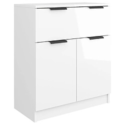 vidaXL Buffet Blanc Brillant