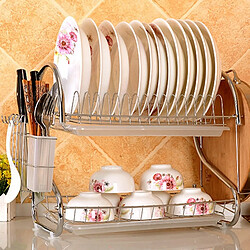 Wewoo Cuisine multifonction Double Diskes Rack - Acier inoxydable