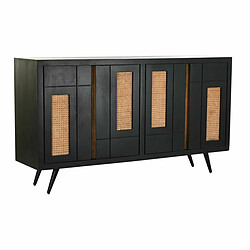 DKD Home Decor Buffet - Noir et Rotin 160x40x90 cm