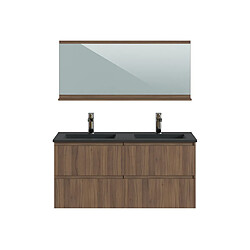 Pegane Meuble sous-vasque salle de bain - Noyer