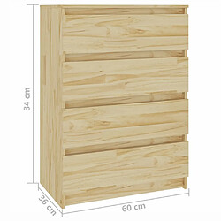 vidaXL Armoire d'appoint Pin Massif pas cher