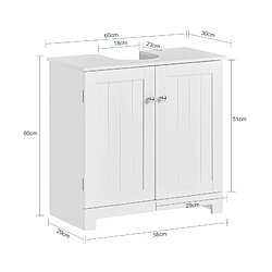 Avis SoBuy BZR18-II-W Meuble sous-lavabo 60 cm - Blanc