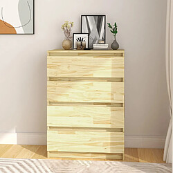 vidaXL Armoire d'appoint Pin Massif Armoire d'appoint bois de pin massif - 4 Tiroirs - Grand espace de rangement - 60 x 36 x 84 cm