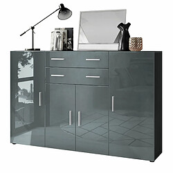 MPC Buffet 166,5x106,5x35 cm - Anthracite Buffet en panneau mélaminé - Anthracite - 166,5 x 106,5 x 35 cm - Plusieurs compartiments