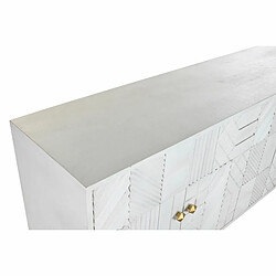 DKD Home Decor Buffet Losanges - Blanc/Laiton