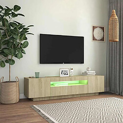 Acheter vidaXL Meuble TV LED Chêne sonoma - 160 cm