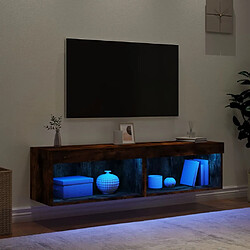 Avis vidaXL Meubles TV LED - Chêne fumé