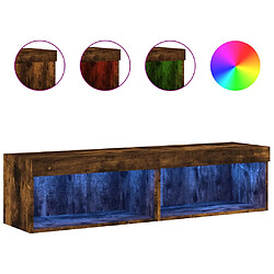 vidaXL Meubles TV LED - Chêne fumé