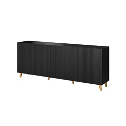 Bestmobilier Buffet Sanna 4 portes - Noir pas cher