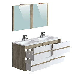 Avis Pegane meuble salle de bain double vasque - Chêne