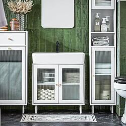 sobuy Meuble sous lavabo BZR115-W - Blanc