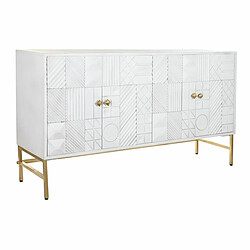 DKD Home Decor Buffet Losanges - Blanc/Laiton