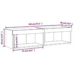 vidaXL Meubles TV LED - Chêne fumé pas cher