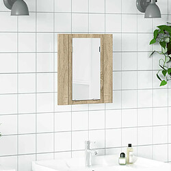 vidaXL Armoire à miroir LED - Chêne sonoma