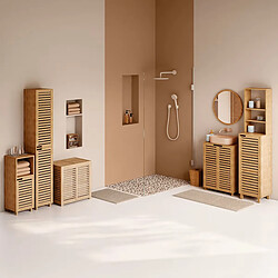 Pegane Meuble sous-vasque bambou - Marron