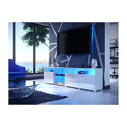 Tendance Meuble TV Dusine MASSIMO - Blanc Mat LED