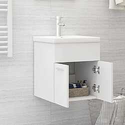 Avis vidaXL Armoire d'évier Blanc Aggloméré avec lavabo intégré