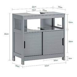 SoBuy FRG128-II-SG Meuble sous lavabo Meuble sous évier Meuble pour colonne lavabo