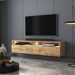 Selsey Meuble TV - REDNAW - 140 cm - chêne wotan - avec LED 