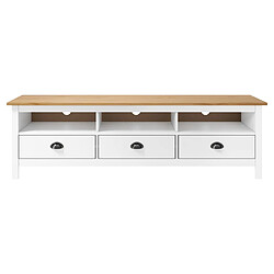 vidaXL Meuble TV Hill Range Blanc Bois de pin