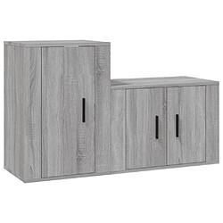 VIDAXL Ensemble de meubles TV 2 pcs - Sonoma gris