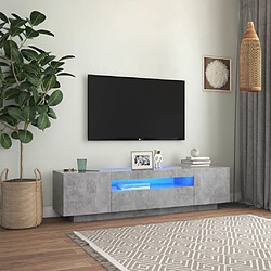 vidaXL Meuble TV LED - Gris béton