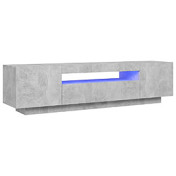 vidaXL Meuble TV LED - Gris béton