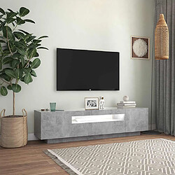 Acheter vidaXL Meuble TV LED - Gris béton