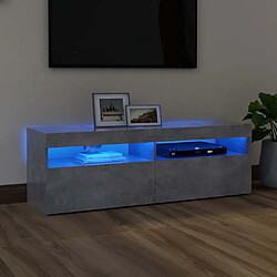 vidaXL Meuble TV LED - Gris béton 120x35x40 cm