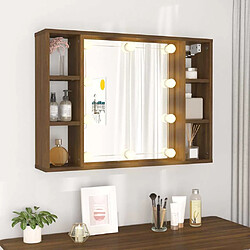 Avis vidaXL Armoire à miroir LED Chêne marron