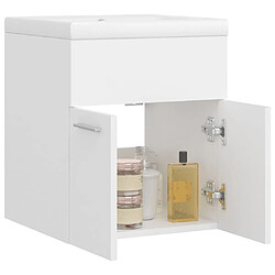 Acheter vidaXL Armoire d'évier Blanc Aggloméré avec lavabo intégré