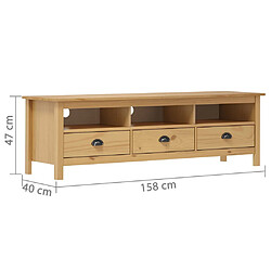 vidaXL Meuble TV Hill Range - Marron miel pas cher