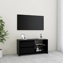 vidaXL Meuble TV - Bois de pin - Noir