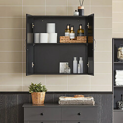 Sobuy FRG231-SCH Meuble haut toilettes suspendu