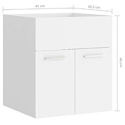 vidaXL Armoire d'évier Blanc Aggloméré avec lavabo intégré pas cher