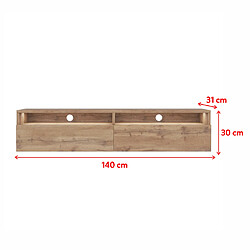 Acheter Selsey Meuble TV - REDNAW - 140 cm - chêne wotan - avec LED