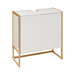 Pegane Meuble sous-vasque salle de bain - Blanc naturel