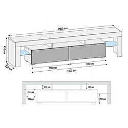 Avis Tendance DUSINE Meuble TV SPIDER BIG - 200 cm - Blanc MAT