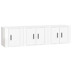 vidaXL Ensemble de meubles TV 3 pcs - Blanc brillant