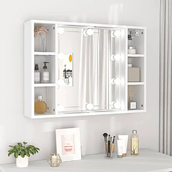 vidaXL Armoire à miroir avec LED Blanc 76x15x55 cm 