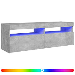 vidaXL Meuble TV LED - Gris béton 120x35x40 cm