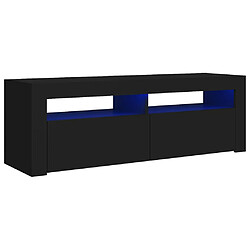 vidaXL Meuble TV avec LED 120 cm - Noir