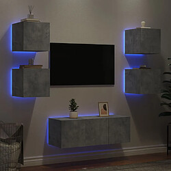 vidaXL Unités TV LED Gris béton