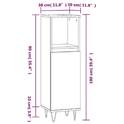 vidaXL Armoire salle de bain gris béton 30x30x100cm pas cher
