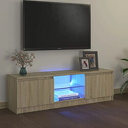 vidaXL Meuble TV LED - Chêne sonoma