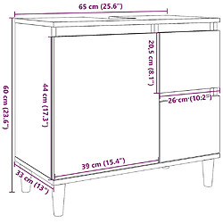 vidaXL Chêne sonoma 65x33x60 cm pas cher
