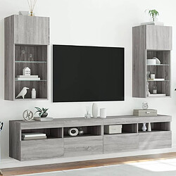 vidaXL Meubles TV avec LED - 2 pièces - Sonoma Gris
